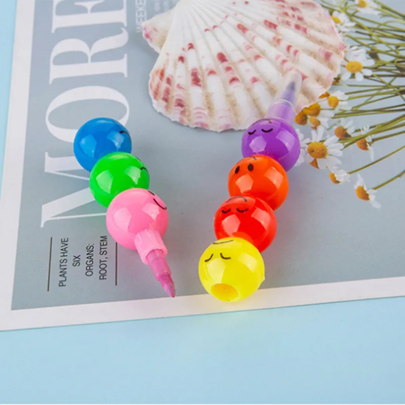 7 Color Crayons Art Supplies for Kids Pastel Pen Drawing Set Stationery Smiley Face Crayons Kawaii School Supplies Drawing 1pcs colored crayons children painting supplies