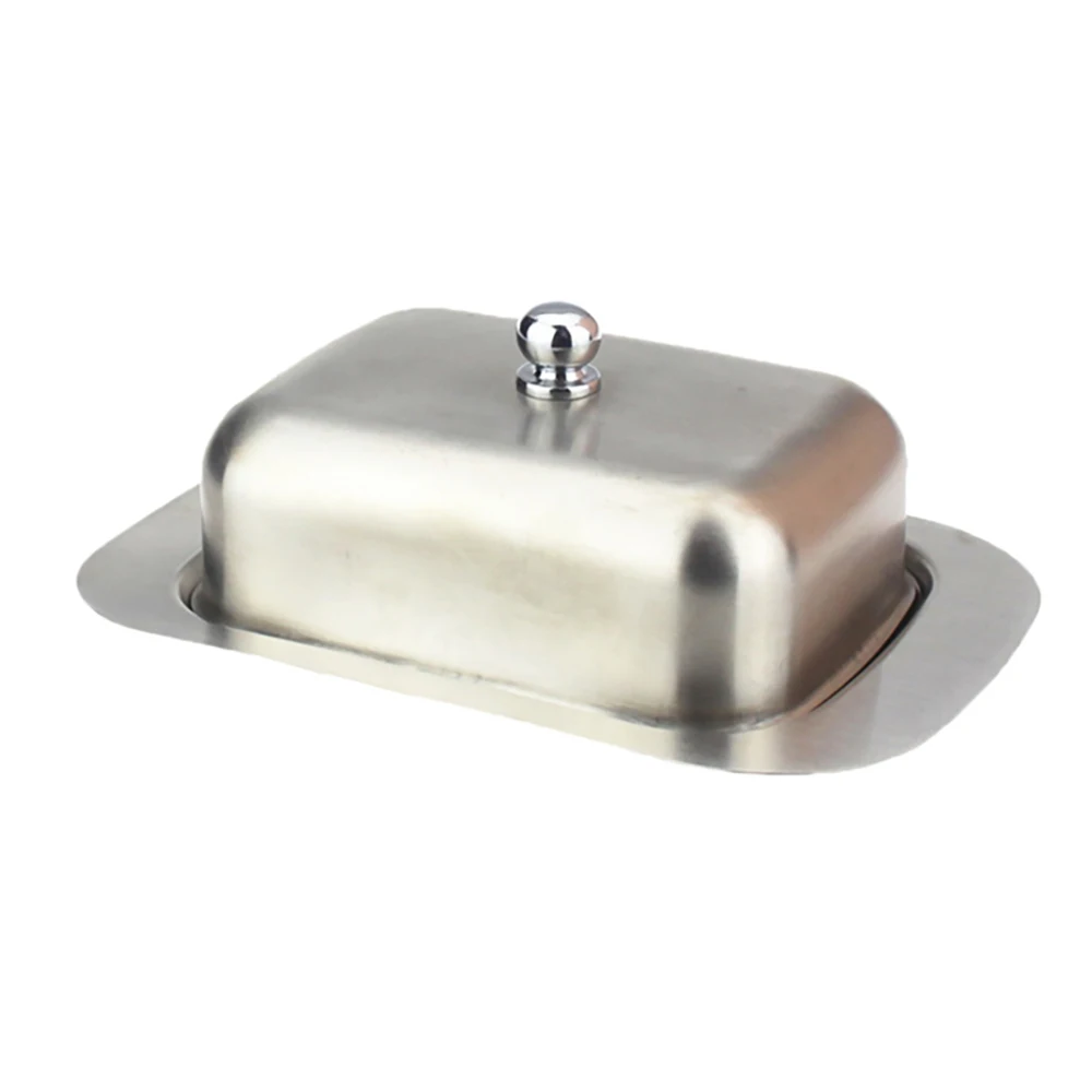 Butter Dish Box Container 304 Stainless Steel Cheese Server Storage