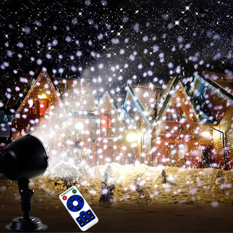 

Thrisdar Snowfall Christmas Projector Light Outdoor Garden Snowflakes Laser Projector Spotlight For Valentine's Day Wedding