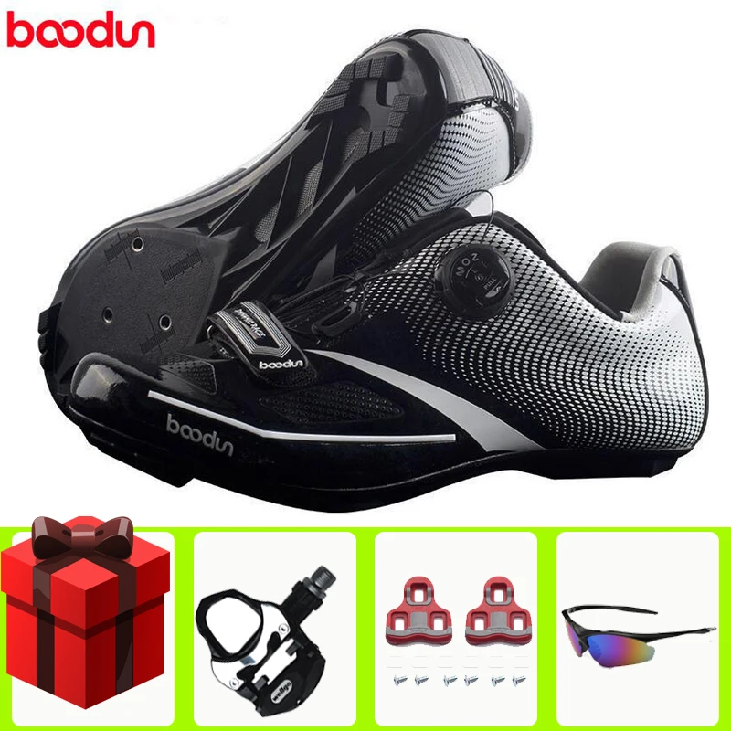 Кроссовки для шоссейного велоспорта, мужские кроссовки, набор педалей, дышащая профессиональная велосипедная обувь, мужские самоблокирующиеся гоночные велосипедные кроссовки - Цвет: add all