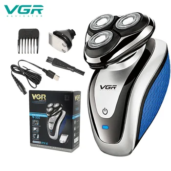

VGR Wet Dry Electric Shaver for Men Beard Hair Trimmer Electric Razor Rechargeable Bald Shaving Machine Grooming Kit