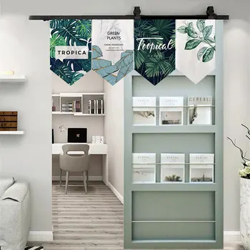 

Green Plant Short Curtain Triangular Curtain Partition Curtain Kitchen Decorative Triangular Curtain