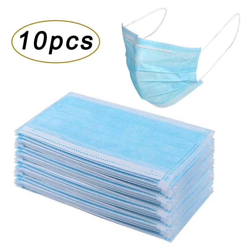 

10pcs Disposable Anti Dust Blue Mask Mouth Mask Face Mask