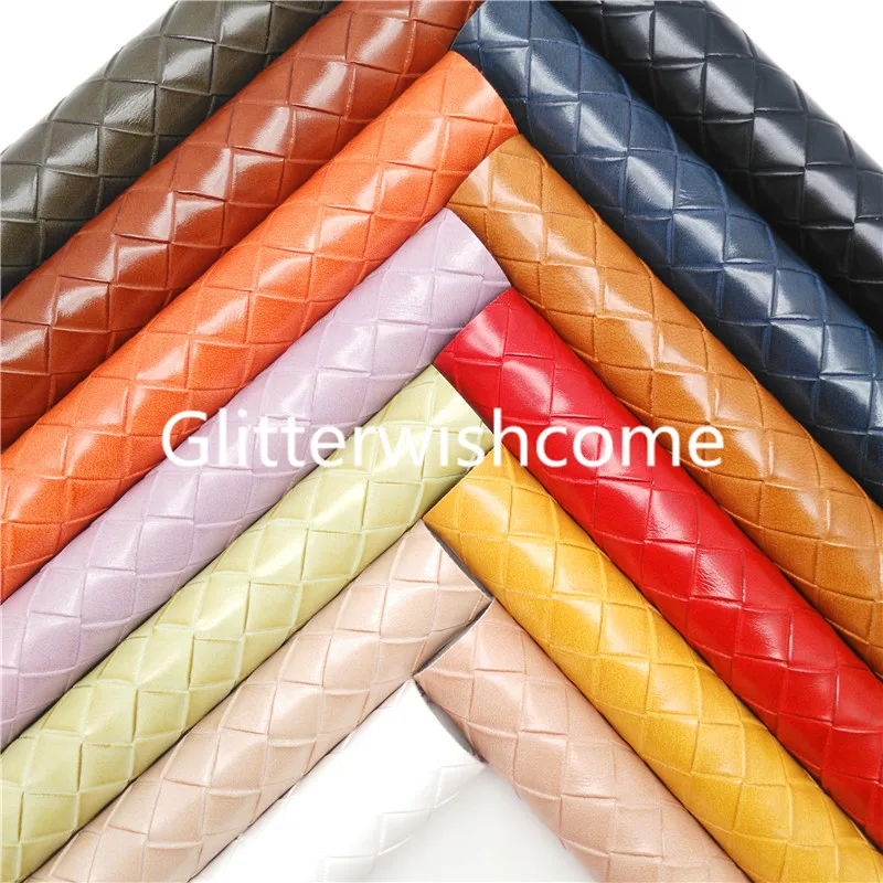 Ткань из тисненой искусственной кожи Glitterwishcome 21 х29 см Размер A4 восковое плетение