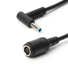 Для ноутбука hp 7,4 мм Женский до 4,5 мм штекер DC адаптер питания Соединительный кабель мужской локоть с иглой