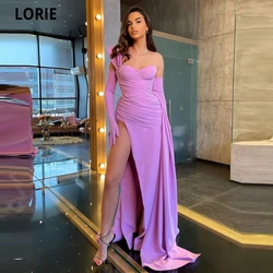 LORIE New Fashion Arabic Evening Dresses Mermaid Prom Gowns For Party 2021 Elegant Long Sleeve Celebrity Special Occasion Gowns
