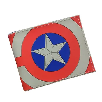 

Comics DC Marvel Men Wallets Captain America Amine PVC Bags Cartoon Dollar Price Purse