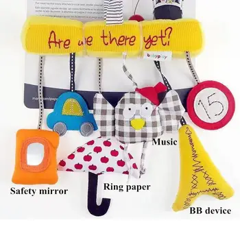 

Yiwa Baby Rattles Cartoon Educational Hand Bell Rattles Bed Soft Music Toy for Bed Stroller Seat toy safety mirror BB device