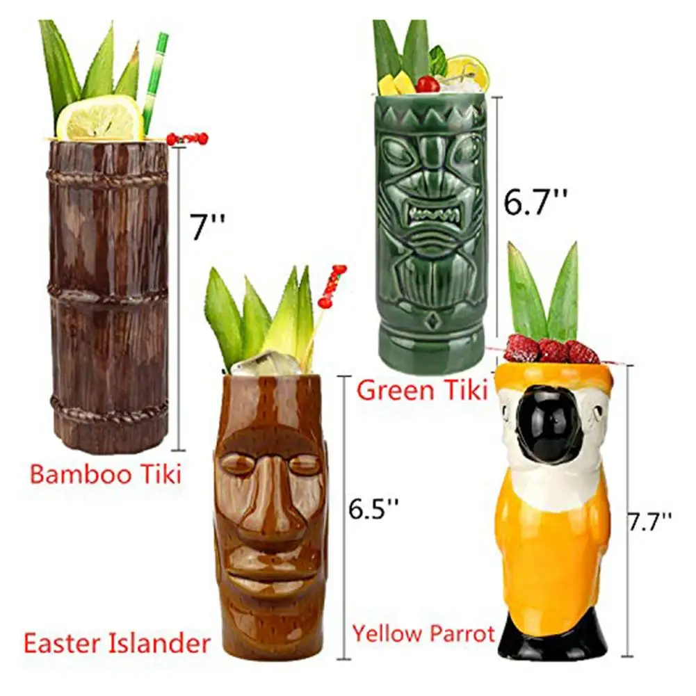 Tiki Cup коктейльный набор из 4 керамических Гавайских вечерние коктейльные чашки