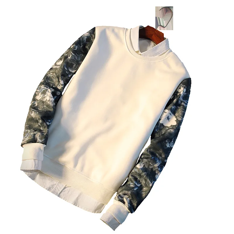 

Autumn and Winter Fashion New Men's Round-collar Coloured Long-sleeved Guard Casual Large-Size Men's Wear
