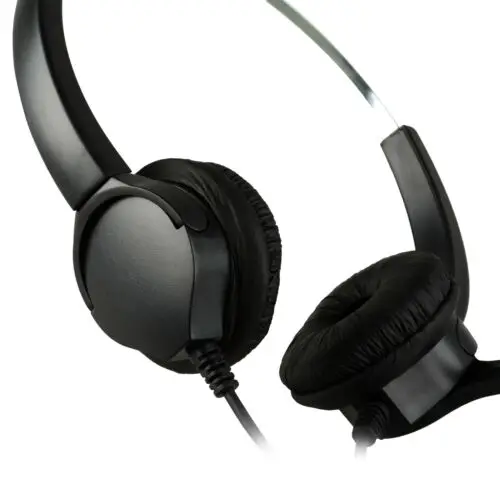 Hands free Call Center Binaural Headset Headphone Noise Cancelling Corded Mic