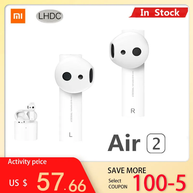 Новые беспроводные bluetooth наушники Xiaomi Air 2 TWS Airdots Pro LHDC с двойным микрофоном