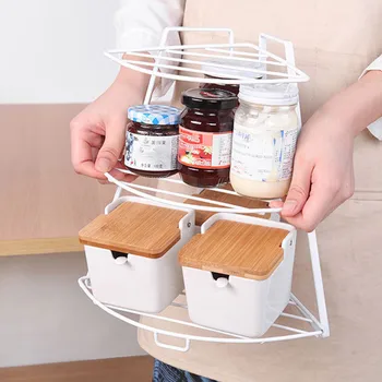 

Bathroom storage rack Kitchen Shelf Corner Shelf Bathroom Storage Shelf Fan-Shaped Floor Storage Shelf bathroom accessories W117