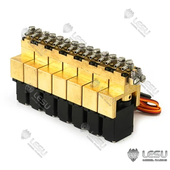GĂŒnstig LESU Metall 7CH Hydraulische Directional Ventil FĂŒr 1/14 RC Dumper Lkw Bagger Lader Gabelstapler DIY Modell
