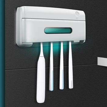 

Wall Mounted Quartz UV Disinfection Toothbrush Razor Sterilizer Box UV Light Toothbrush Sterilizer Holder Rack Remove Bacteria