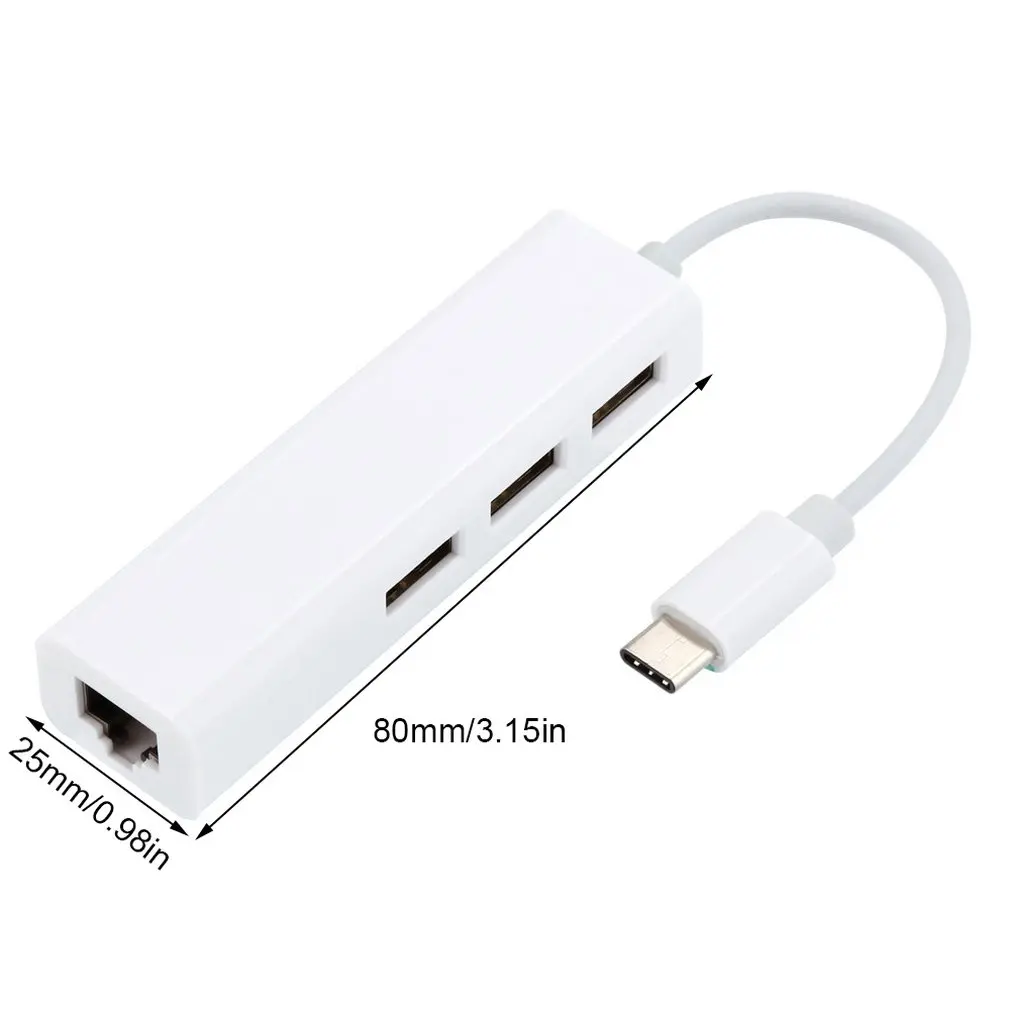 Изысканный дизайн прочный USB-C USB 3,1 type C к USB RJ45 Ethernet Lan адаптер концентратор кабель для Macbook PC