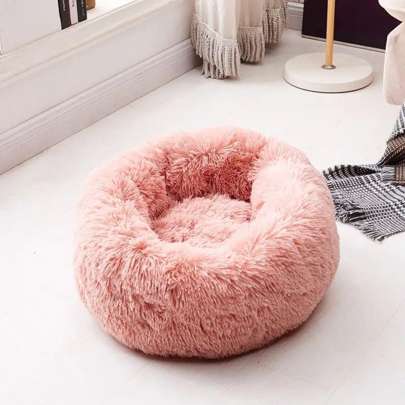 Pink new Удобная кровать для собак многоцветная пушистая питомник Съемный и моющийся четыре сезона универсальная маленькая домашняя собака матрас - Цвет: Pink new