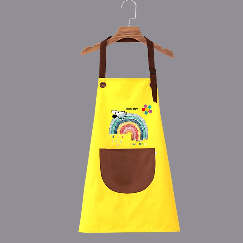 Custom Name Children Painting Drawing Apron Baby Bib Craft Coat with Pocket Kids Art Smock Children Painting Aprons Sleeveless cheap baby accessories	