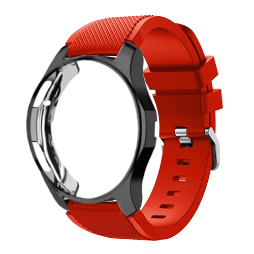 Ремешок+ чехол для samsung gear S3 Frontier S2 ремешок Galaxy watch 46 мм 42 м 22 мм ремешок для часов все вокруг защитные часы аксессуары 20 - Цвет ремешка: red 12