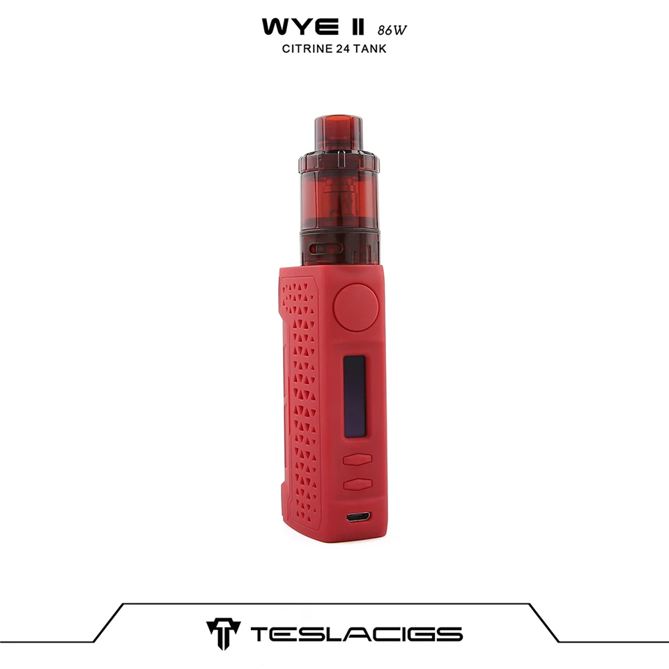 Original Veeape TESLACIGS WYE II 86W TC Vape Kit wi 4ml Citrine 24 Tank E cigarette vaping Kit vs Punk 86W Luxe Kit Shogun (13)