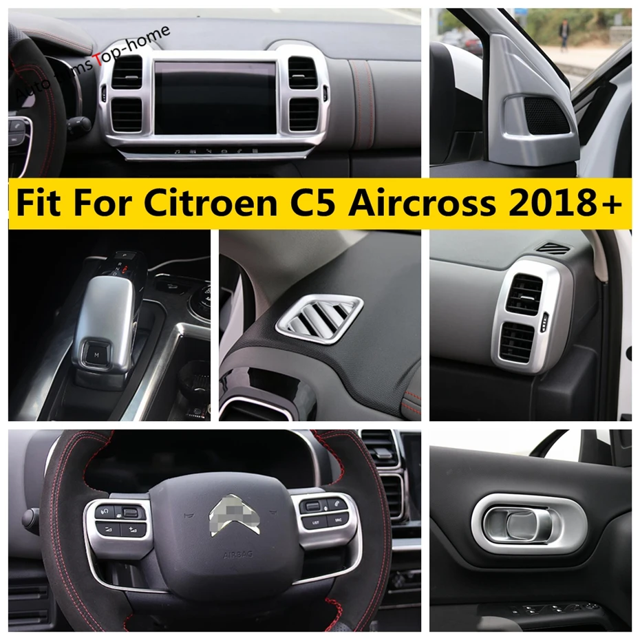 

Pillar A / Steering Wheel / Door Handle Bowl / Gear Head / Window Lift Button Cover Trim Fit For Citroen C5 Aircross 2018 - 2022