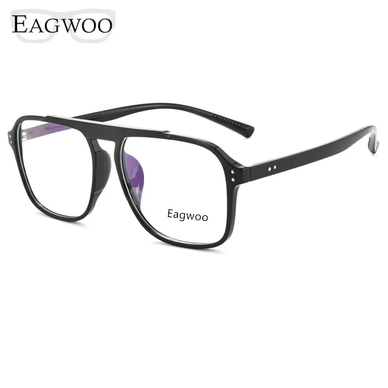 EAGWOO TR винтажные очки большого размера с оправой по рецепту d двойной перемычкой