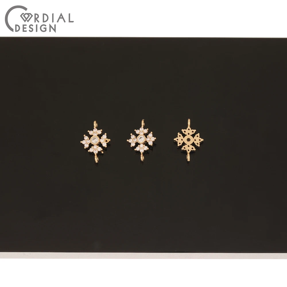 Cordial Design 50Pcs 11*16MM Jewelry Accessories/Connector/DIY Making/Hand Made/Flower Shape/Jewelry Findings & Components - cordial