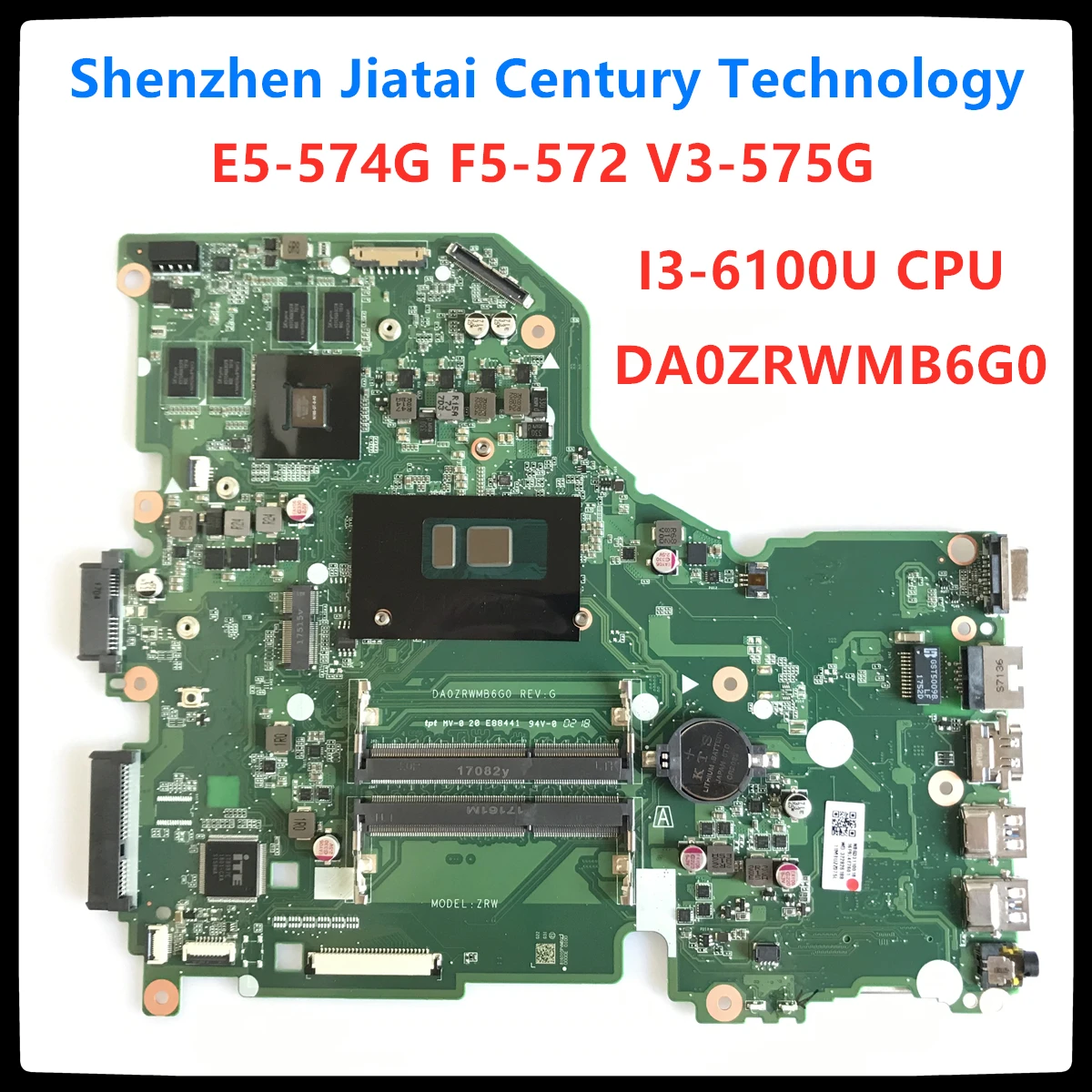E5-574G материнская плата для ноутбука Acer Aspire E5-574 F5-572 V3-575 V3-575G I3-6100U DA0ZRWMB6G0 REV:G 100%