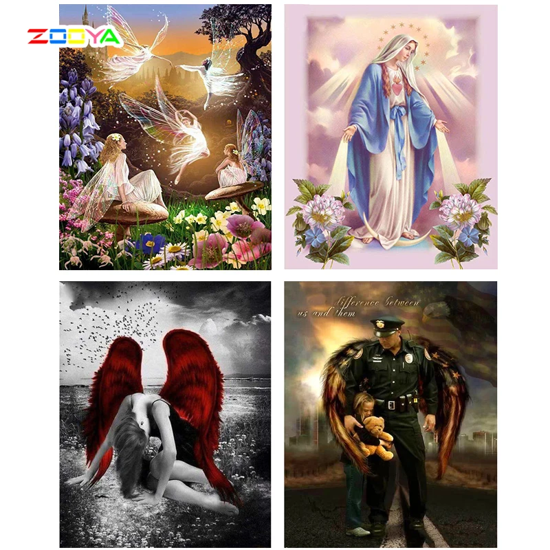 

Zooya Full 5D Diy Diamond Painting Full Square Rhinestones Cross Stitch Embroidery Kit Angel Mosaic Needlework Decoration Ts907