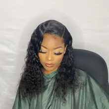 Rebecca Deep Wave-peluca Frontal de encaje 360, pelucas de cabello humano brasileño prearrancado, rizado profundo, 30 pulgadas