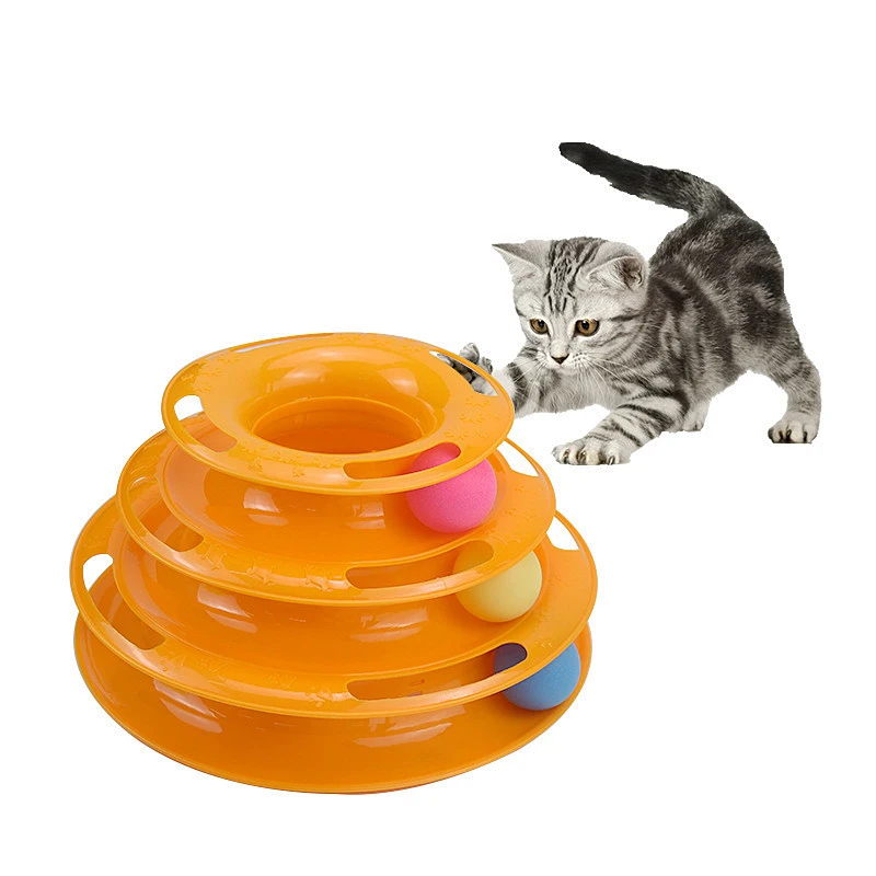 Ball Tower-Tracks-Disc Amusement-Plate Cat-Toys Cat Intelligence Training Three-Levels