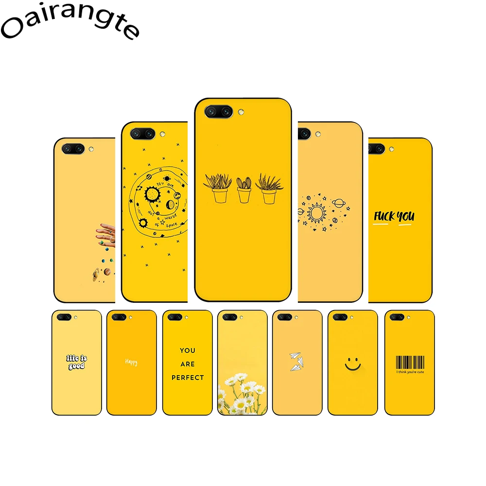 Желтый эстетической Мягкий силиконовый чехол для телефона для Huawei Honor 6a 7A Pro 7C 7X 8C 8X8 9 10 Lite