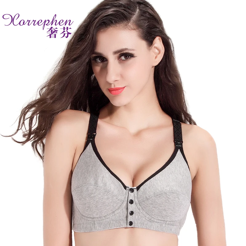 

Pregnant Women Nursing Bra Cotton Vest Pregnant Women Underwear Bra Front Open Buckle No Steel Bracket Feeding Gather Mold Cup
