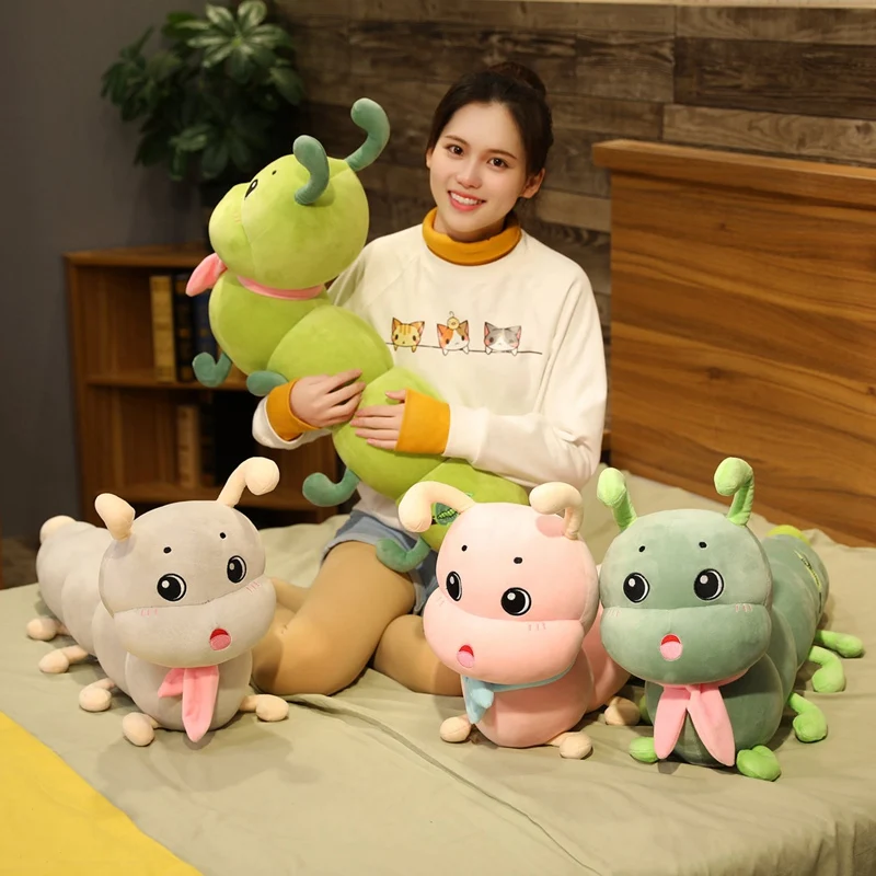 Hot High Quality Caterpillars Plush Toys Colorful Caterpillars Large Sleeping Stuffed Sofa Pillows Girls Gifts Birthday Presents