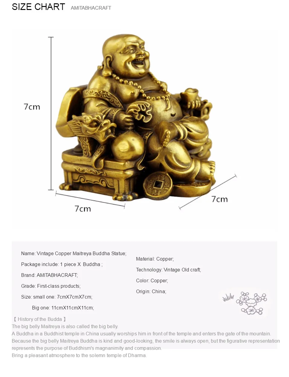 Estatua de la suerte de Майтрея adornos de Feng Shui luz абьерта pura Кобре artesanías tesoro riqueza буде decoración де
