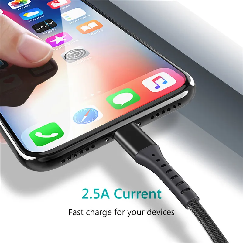 1 м USB кабель для зарядки и передачи данных для iPhone 7 8 6 S 6 S Plus 5S X XS MAX XR для iPad Mini IOS 12 кабели для быстрой зарядки мобильных телефонов