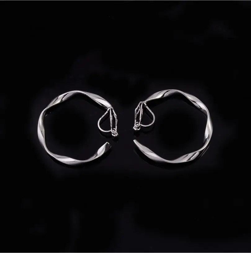 Fashion C Shape Hoop Clip on Earrings No Pierced for Women Party Wedding Luxury Fashion Geometric Circle Ear Clip hoop earrings ear clip earrings clip earrings ear clip