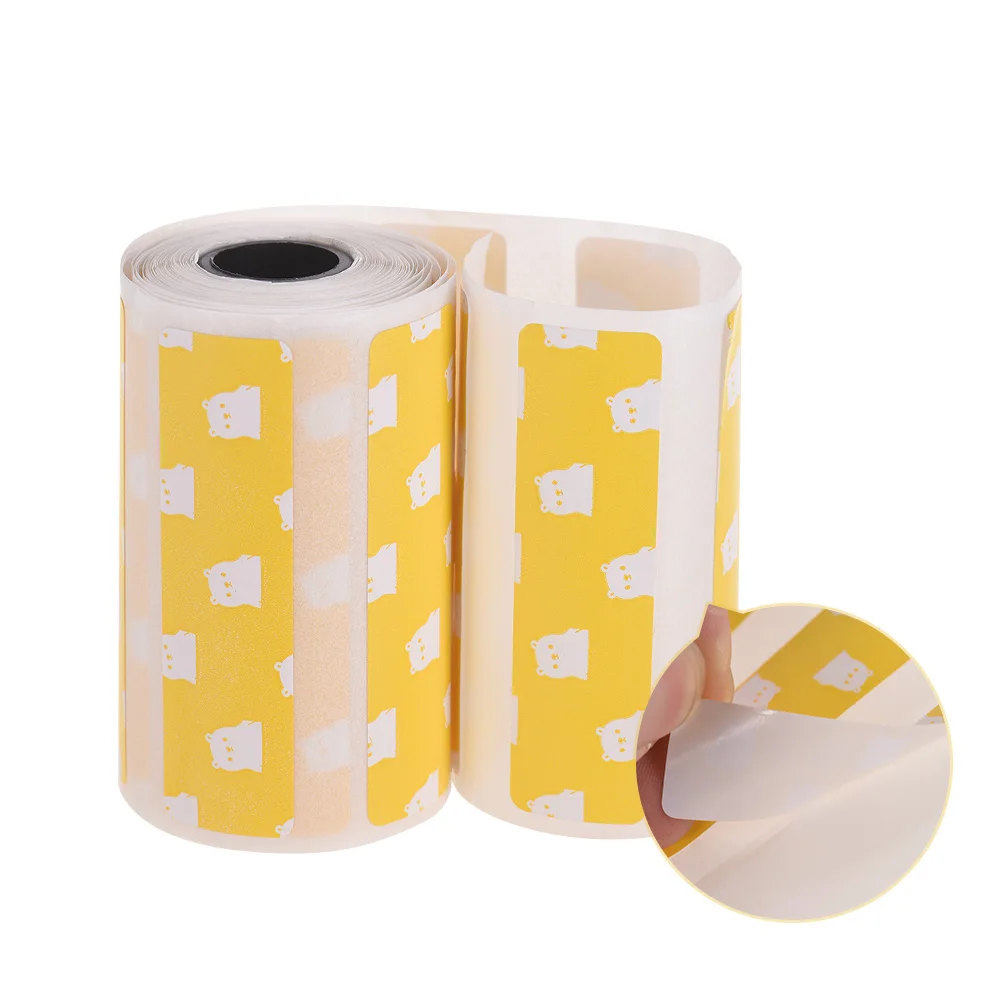 

3 Rolls Cartoon Direct Thermal Labels Roll 2.17*1.18in Strong Adhesive Sticker for PeriPage A6 Pocket BT Thermal Printer
