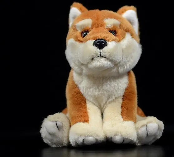 Реалистичная игрушка коричневый Шиба ину плюшевые игрушки около 20 см Сидящая собака мягкая детская игрушка-кукла рождественский подарок h1285