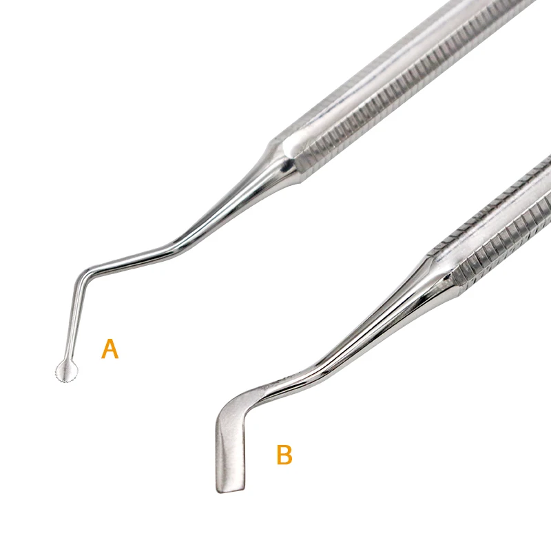 

Dental Gingival Retractor Double-Head Stainless Steel Dental Pick Gingival Hooks Stainless Steel Round/Cutter Head Cleaning Tool