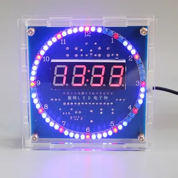 

Rotating LED Display Alarm Electronic Clock DIY Kit Light Control Temperature DS1302 C8051 MCU Electronic Module