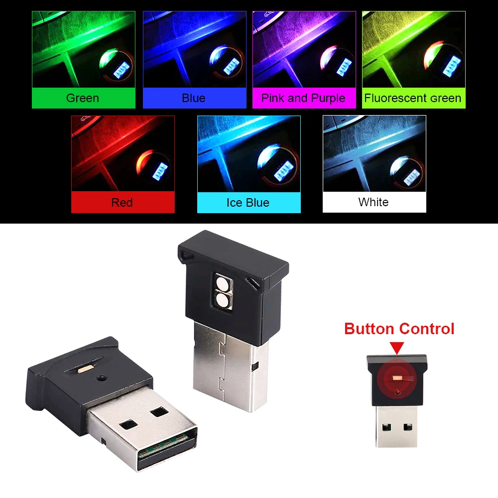 Миниатюрный USB-светильник для автомобиля светодиодный моделирующий