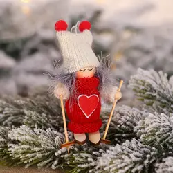 5 шт., милая Рождественская мини-кукла-ангел, плюшевые игрушки, вечерние игрушки-Ангел для девочек, снеговик, лыжная игрушка, Рождественские