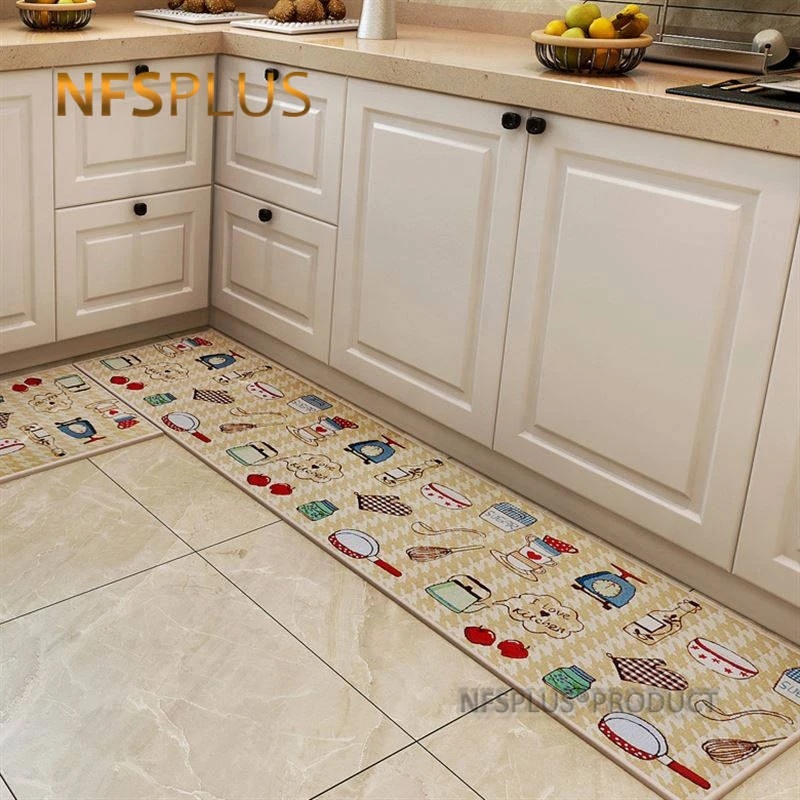 Jacquard Kitchen Carpet Floor Mat Polyester Fiber 4 Sizes Pvc Dots Anti Slip Rugs Hallway Decorative Door Mat Entrance Doormat Mat Aliexpress
