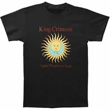 men brand tshirt summer top tees King Crimson Men'S Larks' Tongues In Aspic Black T-Shirt Xxxx-Large Black Unisex Men Tee Shirt