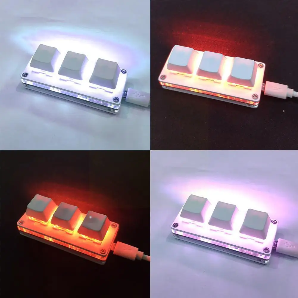 RGB мини-клавиатура с 3 клавишами для OSU игровая клавиатура программируемая