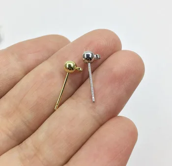 

Eruifa 20pcs about 4mm Stud Base Connector Linker Holder Brass Fishhook for Earring DIY 2 colors Nickle and Lead free