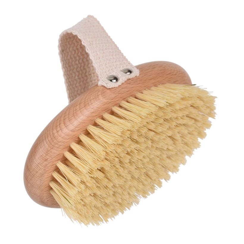 TREESMILE Natural Sisal Exfoliating Dry Brush Wooden Massage Body Brush Plant fiber cactus massage brush D30 4