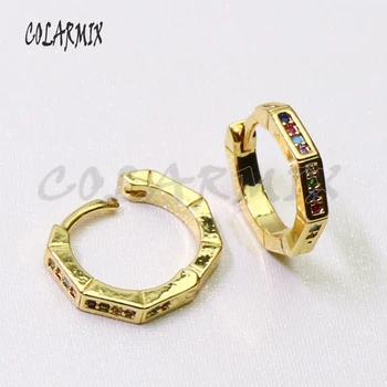 

8 Pairs Hook earrings Geometric rainbow zircon earrings crystal earrings hook earrings fashion jewelry for women 50924