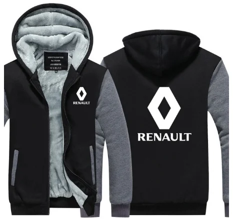 Новое поступление, зимняя толстовка на молнии для Renault, топы для мужчин, теплое уплотненное пальто, толстовки, куртки, 5 цветов, f